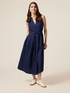 Robe midi en popeline avec ceinture image number 0