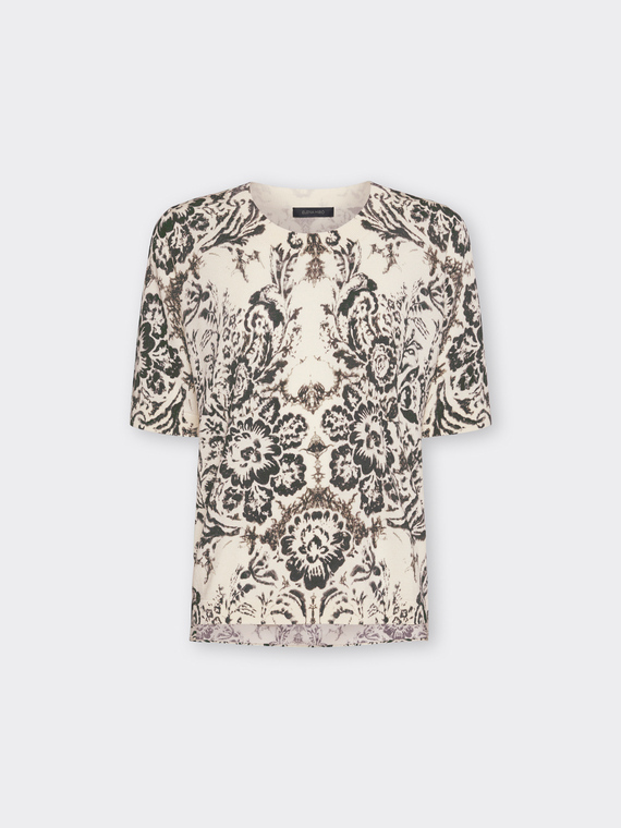 Bedruckter Strickpullover aus Baumwollmischung