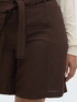 Linen viscose blend shorts with belt image number 2