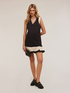 Vestito bicolor con gonna plissé image number 0