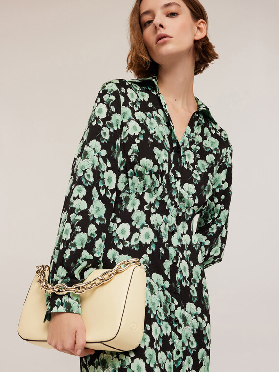 Coated fabric shoulder bag
