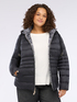 Reversible down jacket with removable hood image number 4