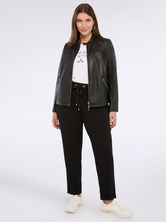 Stretch fabric joggers with drawstring
