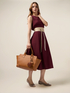 Mixed linen dress with jewel dye image number 3