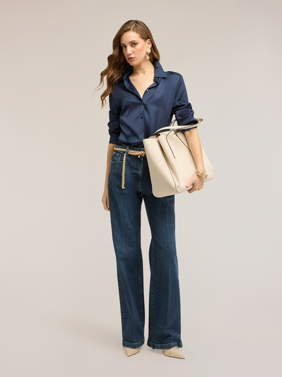 Viskose-Satin-Bluse