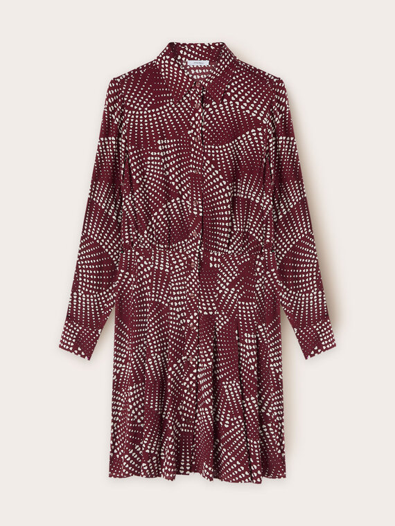 Heart-patterned shirt dress