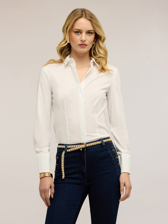 Mixed cotton poplin shirt
