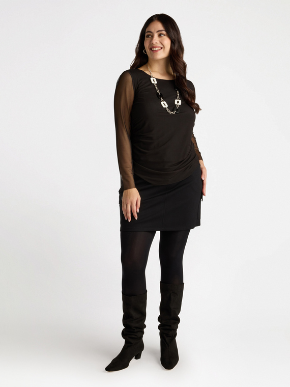 Plush cargo mini skirt