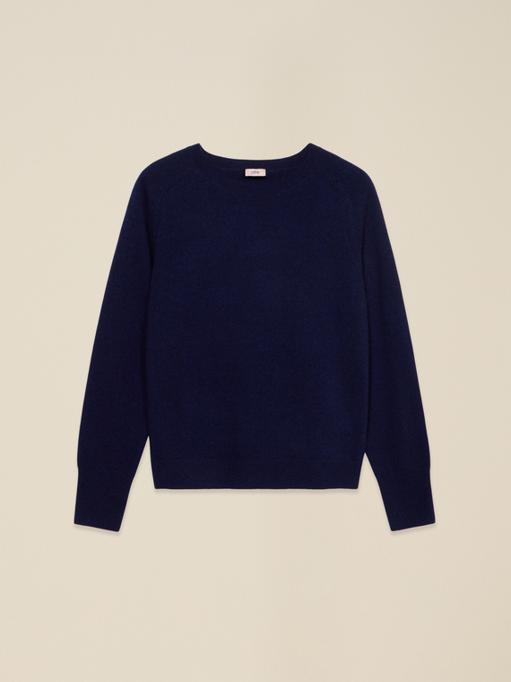 Maglia girocollo in puro cashmere