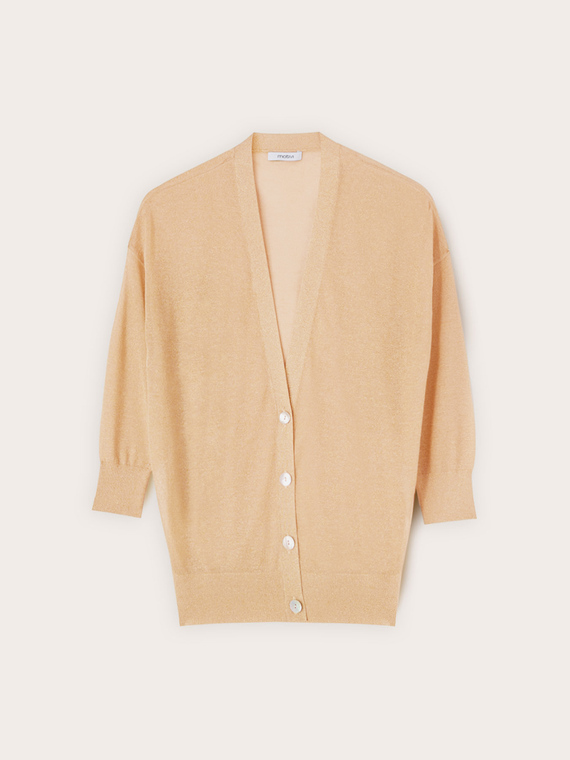 Cardigan aus Viskose-Lurex-Mix