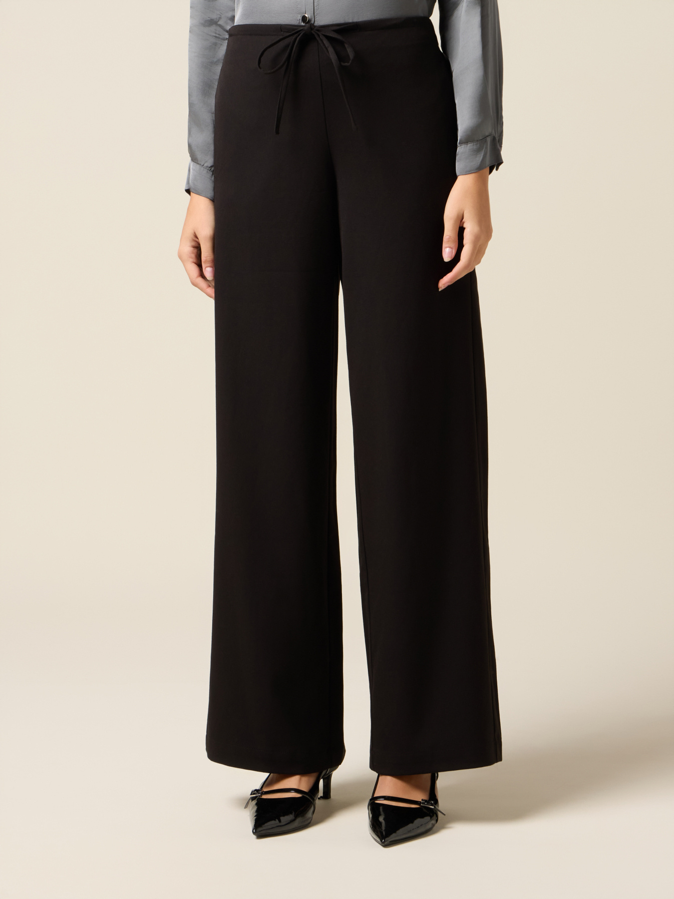 Pantaloni joggers a palazzo image number 3