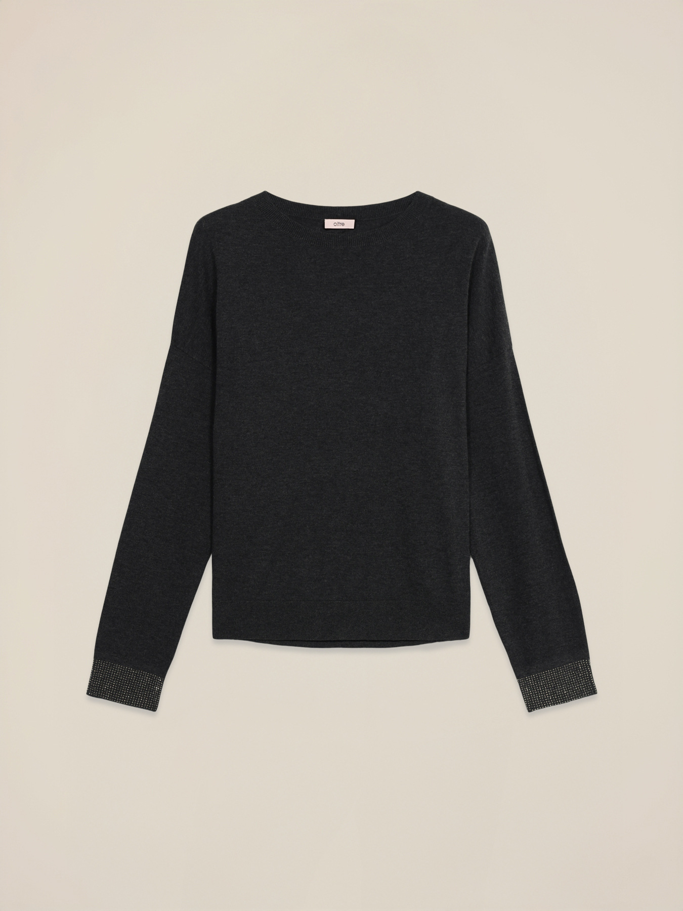 Maglia misto viscosa con polsini decorati image number 4