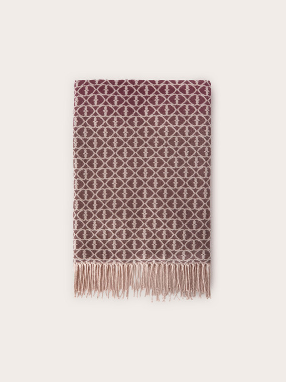 Long jacquard scarf with fringes