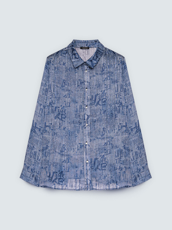 Chemise en cr&ecirc;pe avec imprim&eacute; lettrage
