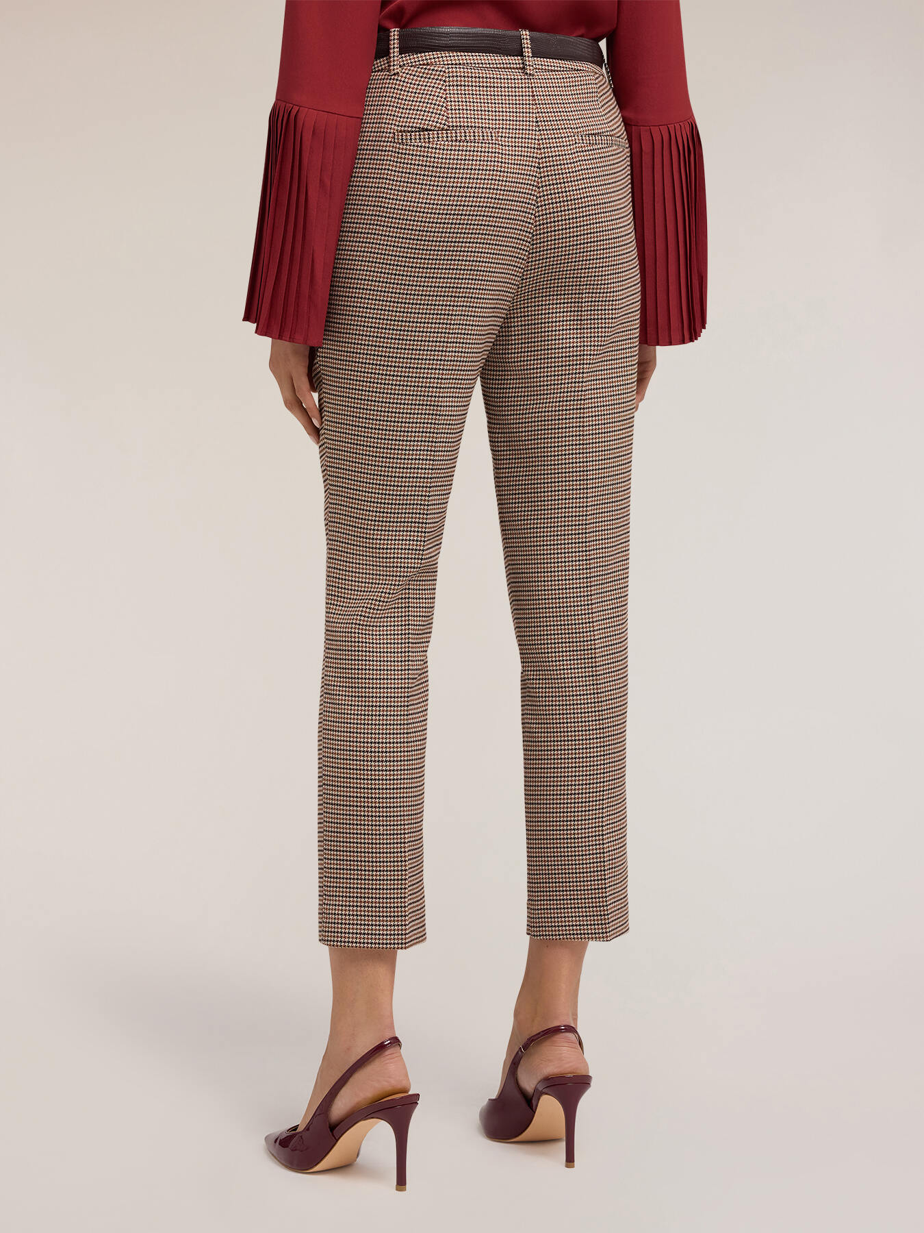 Regular fit pants with check pattern image number 1