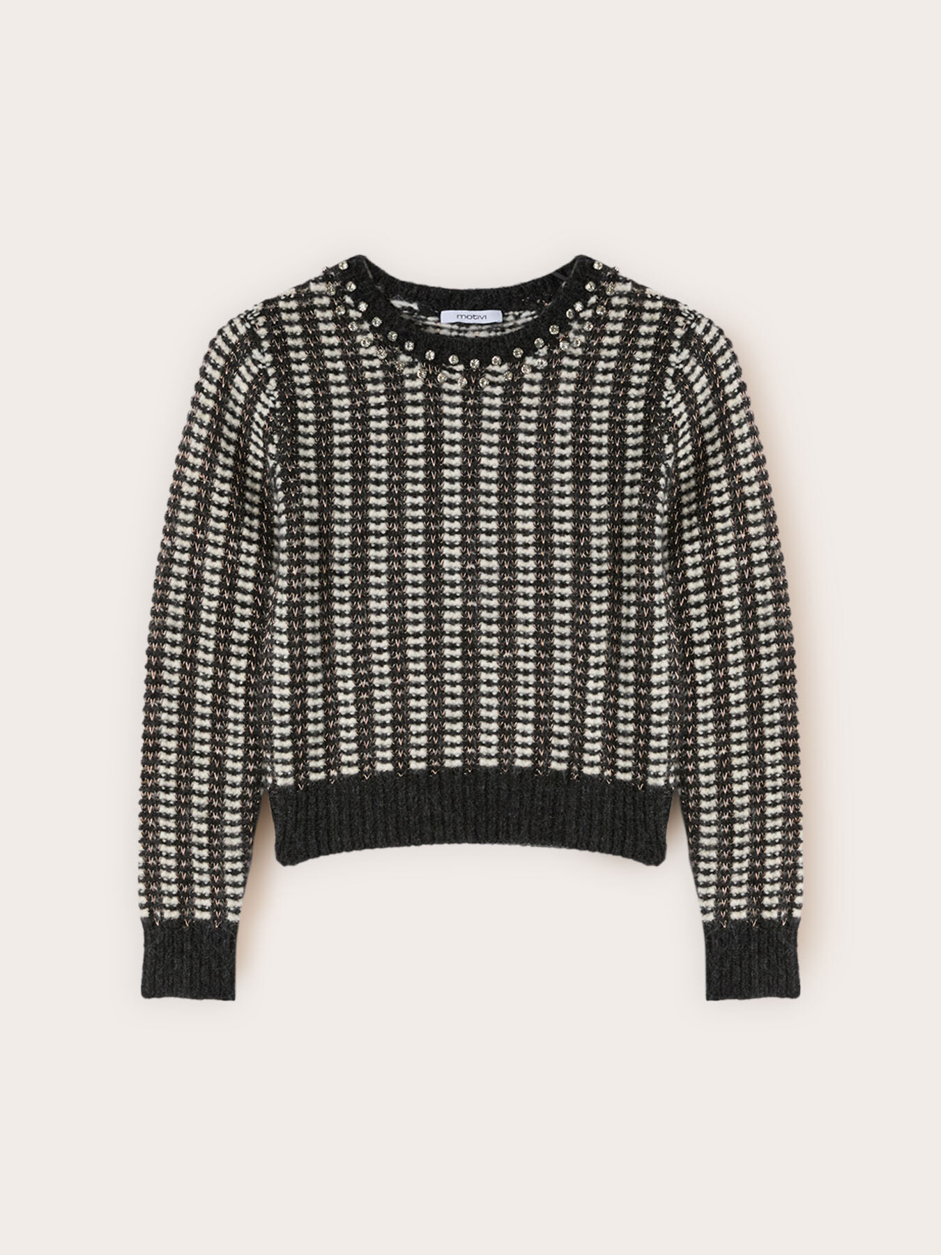 Jacquard sweater with appliqu&eacute;s image number 4