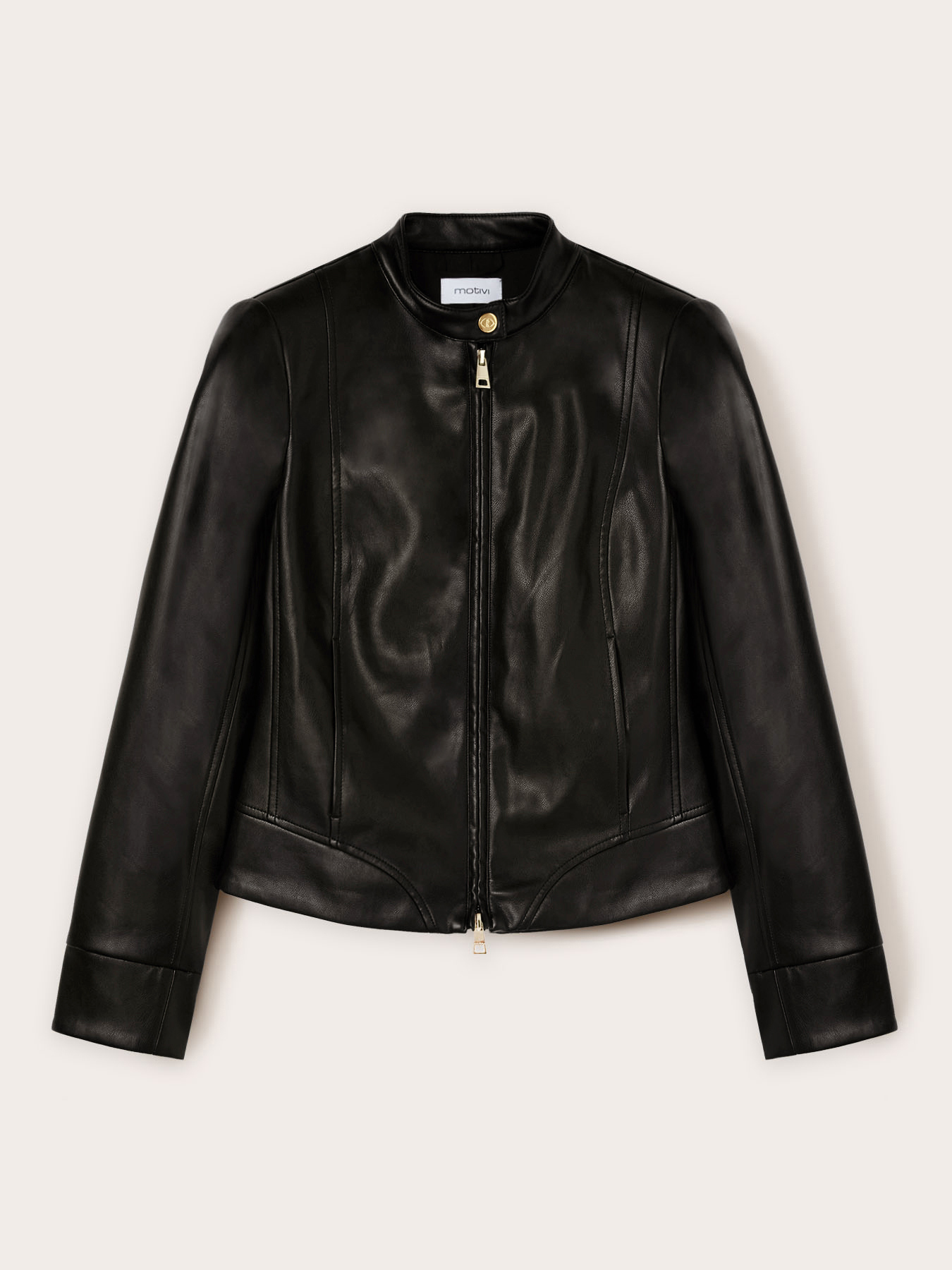 Coated fabric jacket with shaping cuts image number 4