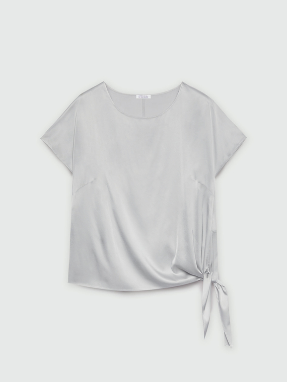 Bluse mit Viskose LENZING™ ECOVERO™ mit Knoten am unteren Saum