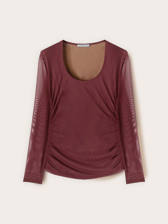 Long sleeve tulle t-shirt