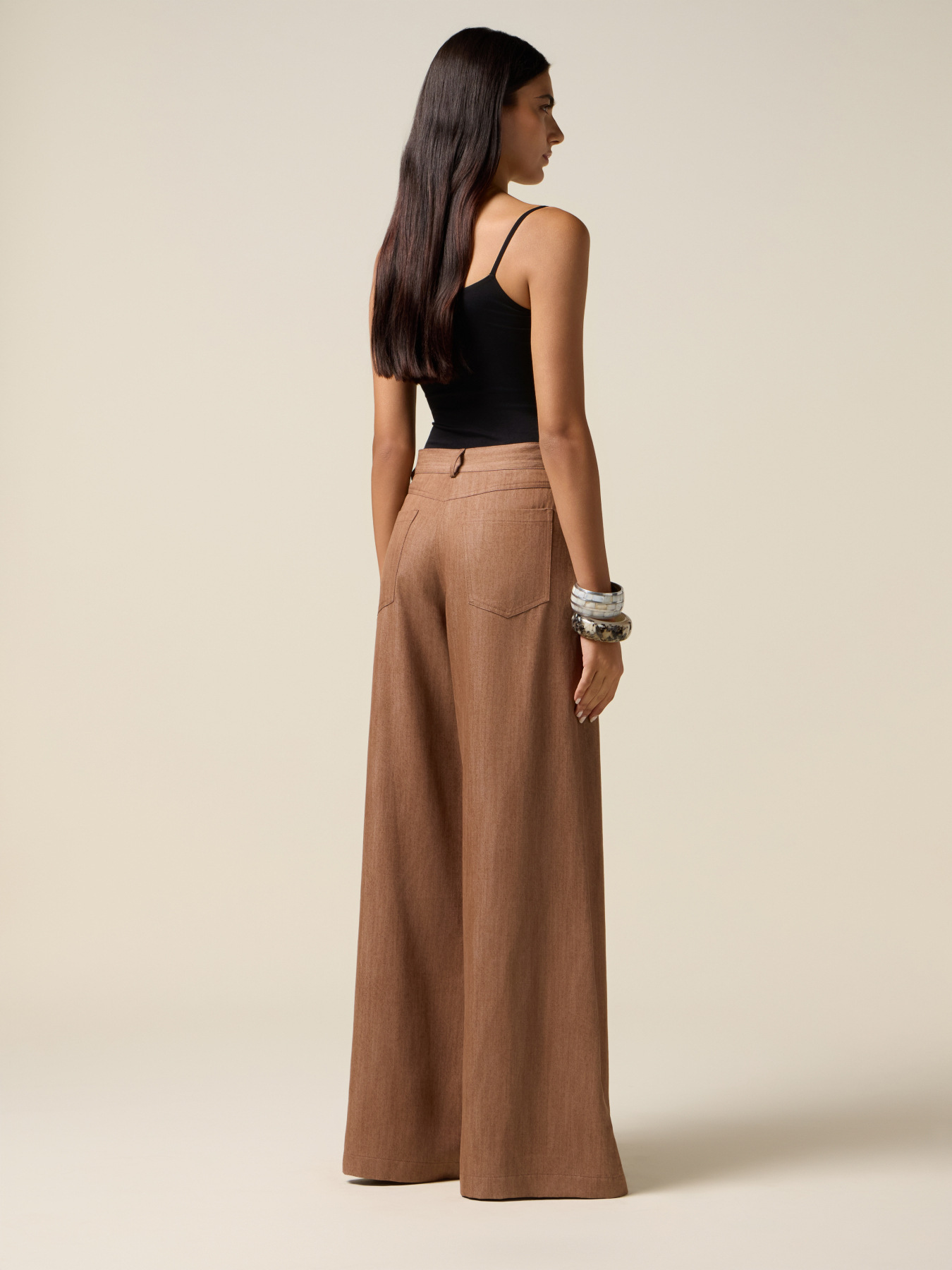 Pantaloni palazzo in tencel image number 1