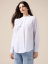 Poplin shirt with floral appliqué image number 0