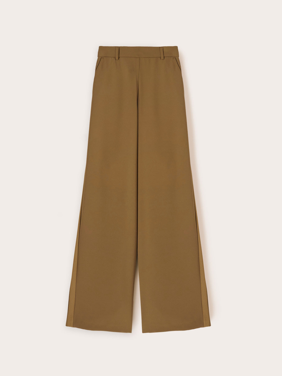 Pantalon palazzo avec bande latérale