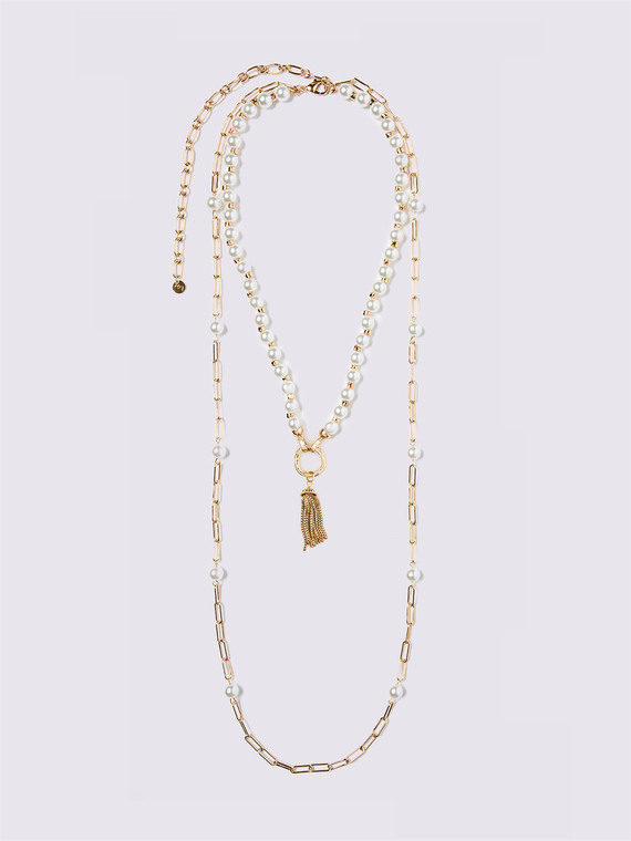 Collana multifilo con nappina