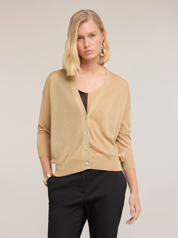 Cardigan aus Viskose-Lurex-Mix