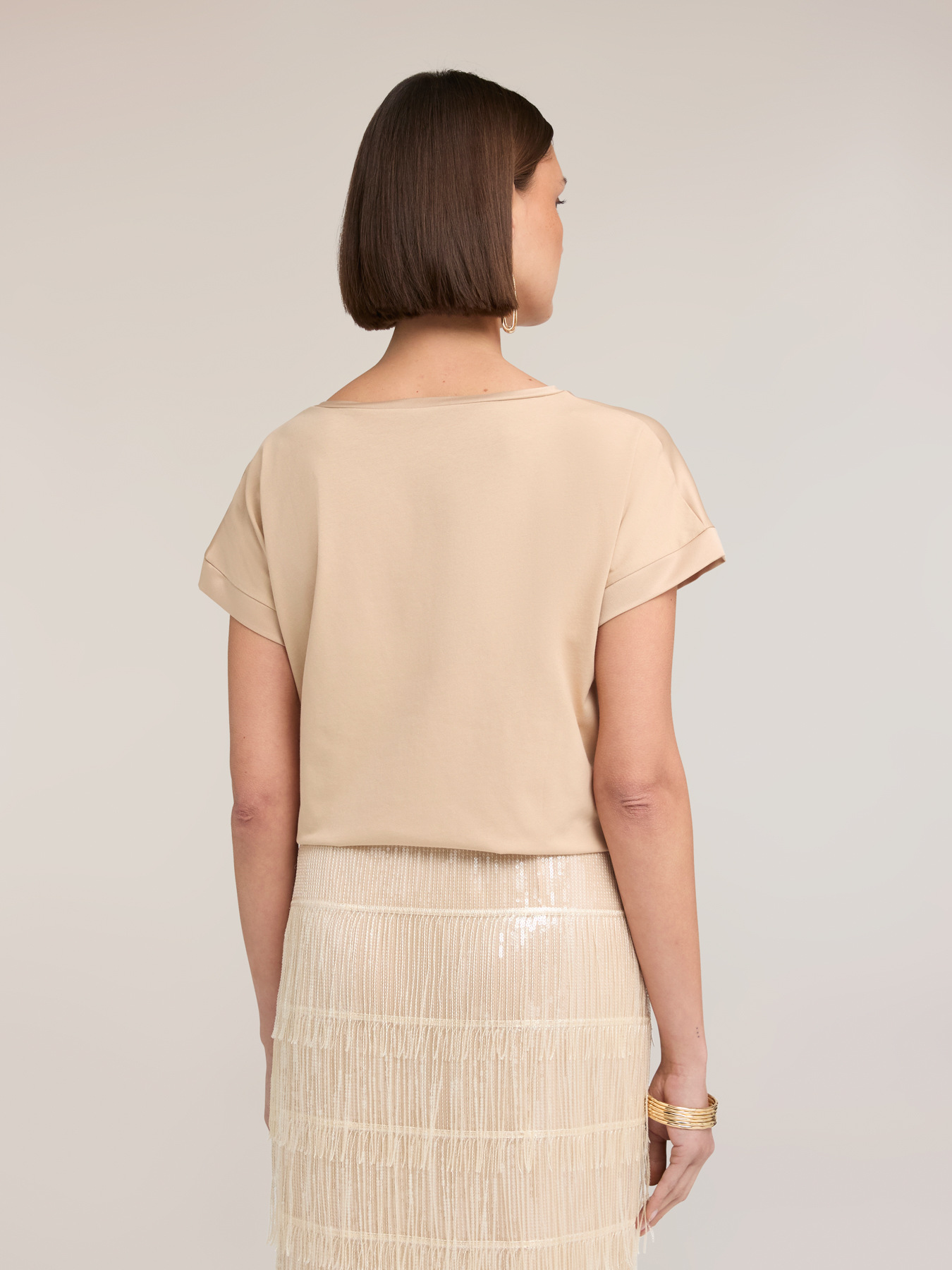 Tricou bimaterial din amestec de bumbac image number 1