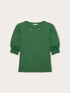 T-shirt con pietre e maniche a sbuffo image number 4