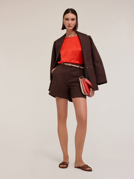 Shorts in lino viscosa