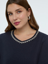 T-shirt in jersey di cotone con crystal image number 3
