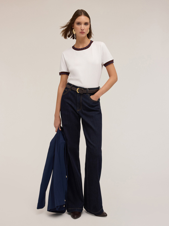 T-Shirt mit Strickb&uuml;ndchen