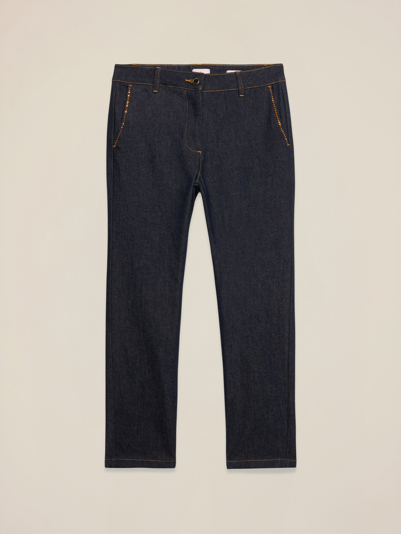 Jeans regular con strass image number 4
