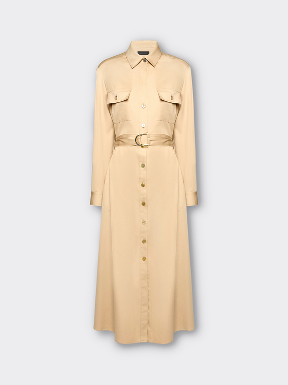 Vestido chemisier com cinto