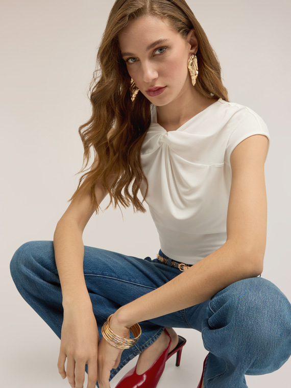 Top in jersey con nodo