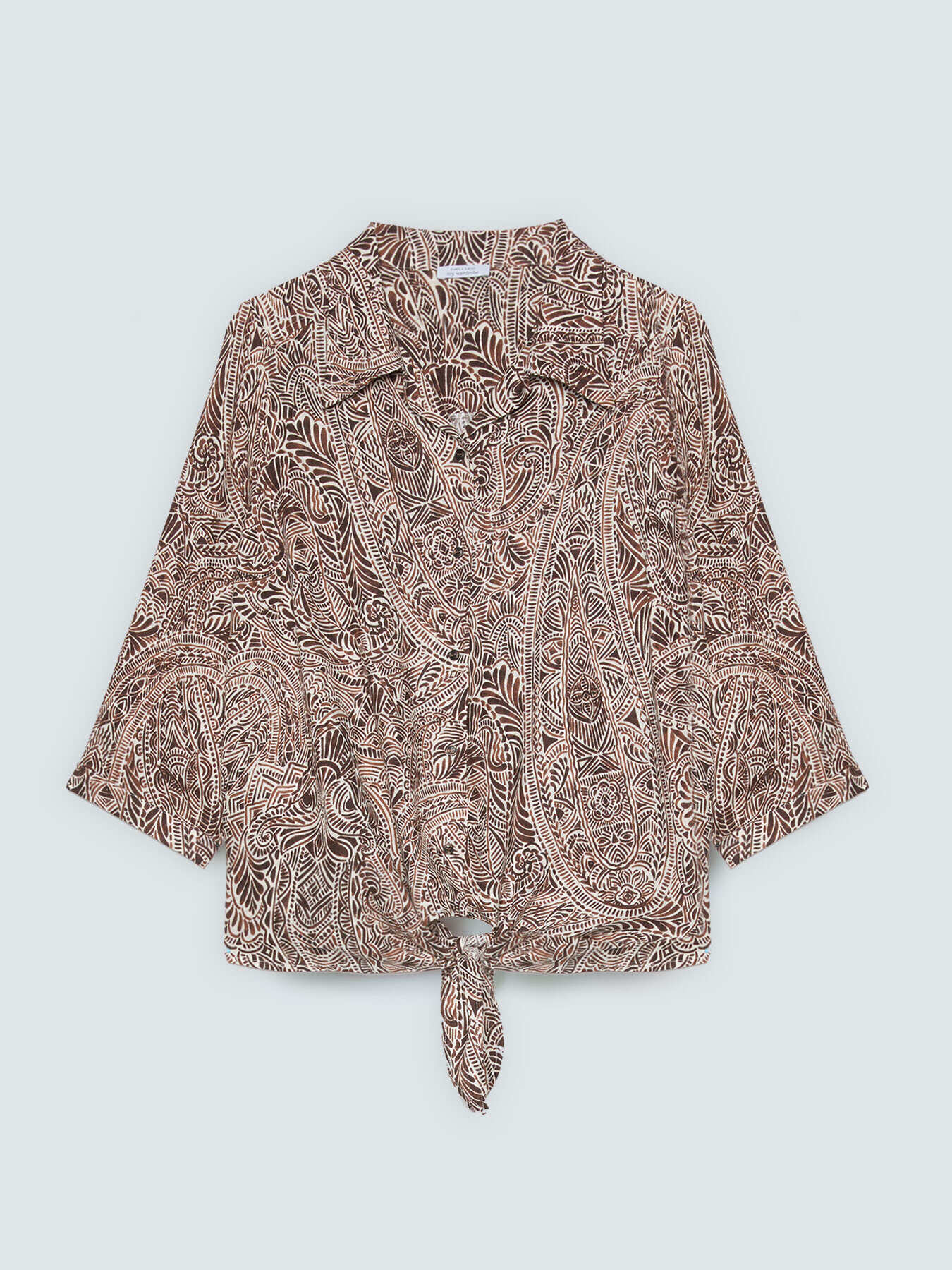 Camicia stampata con nodo image number 4