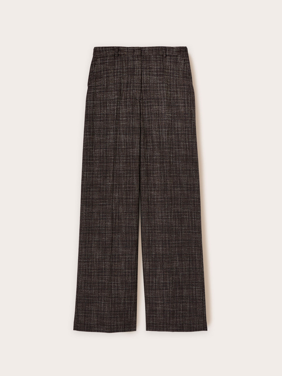 Piece-dyed palazzo trousers