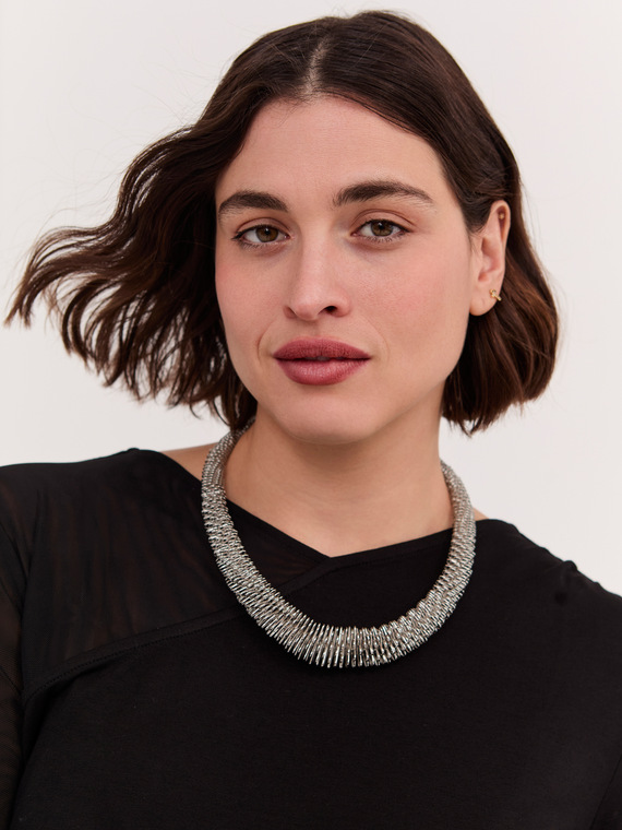 Collana a spirale argentata