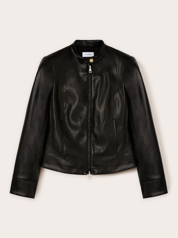 Coated fabric jacket with shaping cuts