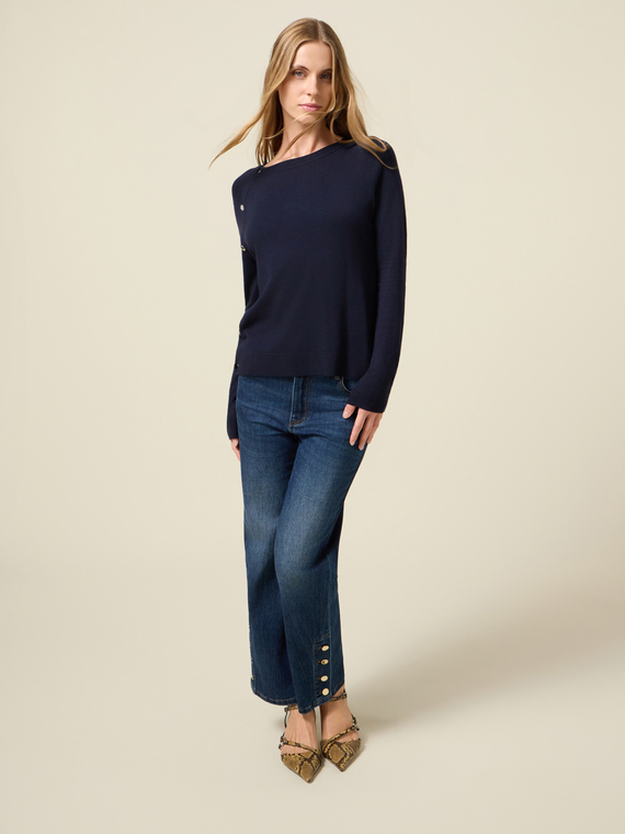 Pull en mélange de viscose avec boutons décoratifs