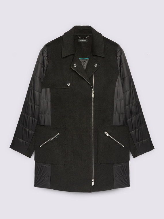 Cappotto con inserti in piumino