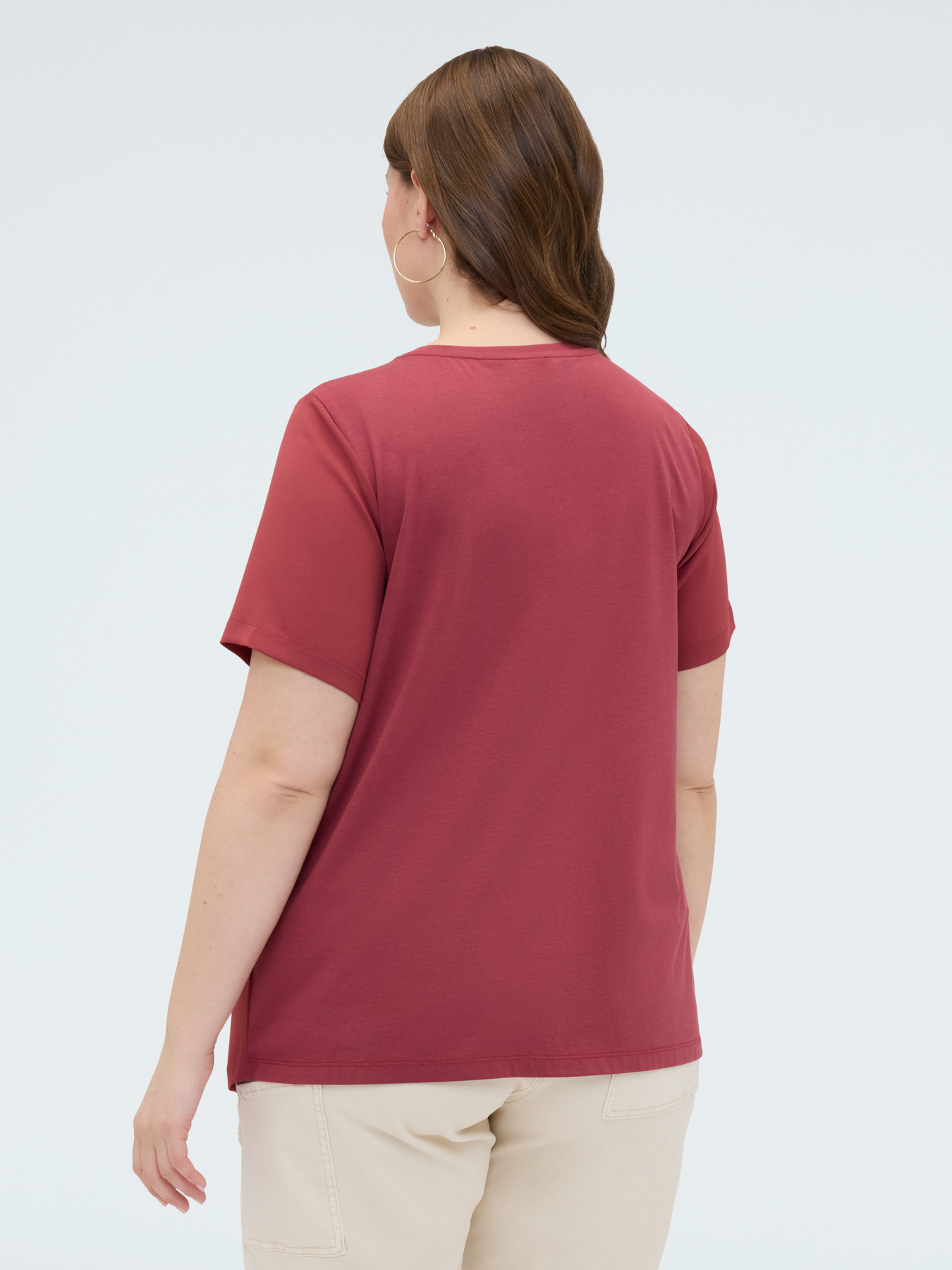 Zweifarbiges T-Shirt mit Brieftaschen-Detail image number 1