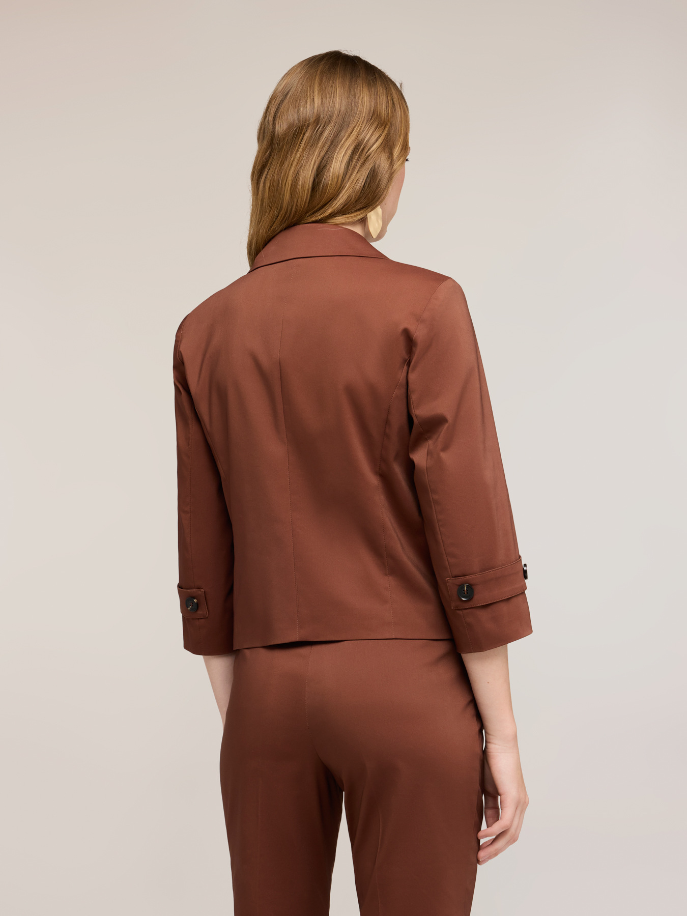 Veste manches trois-quarts en m&eacute;lange de coton image number 1