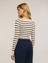 Boat neck top in flat rib knit image number 1