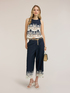 Poplin top with sangallo lace image number 2