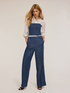 Denim-effect bustier top with side bands image number 3