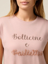 T-shirt in jersey con ricamo lettering image number 2