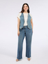 Denim vest with luminous appliqués image number 4