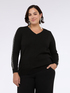 V-neck sweater with rhinestone embellishments image number 3
